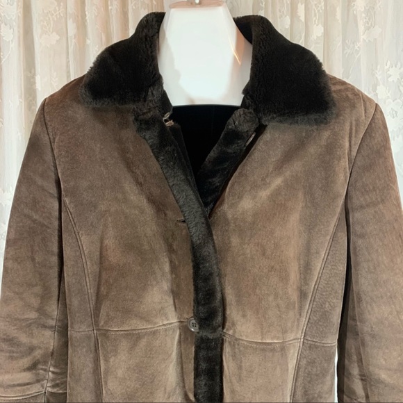 Marvin Richards brown suede and faux fur women’s coat - Picture 5 of 13
